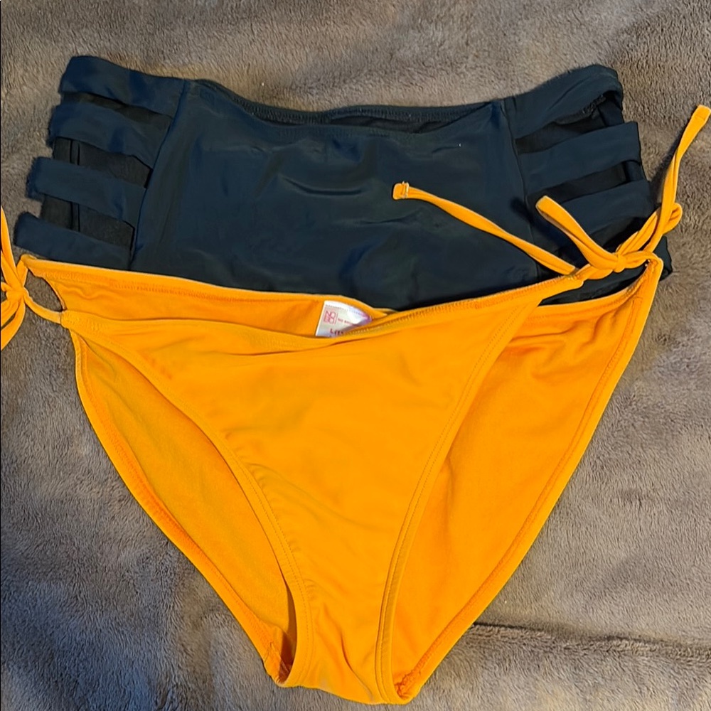 Black and Orange Bikini Set